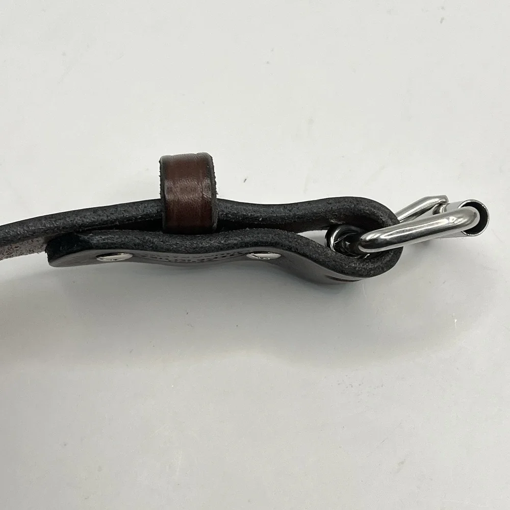 Amish Handcrafted Thick Leather Belt 36 Brown Silver Tone Buckle Grunge Work